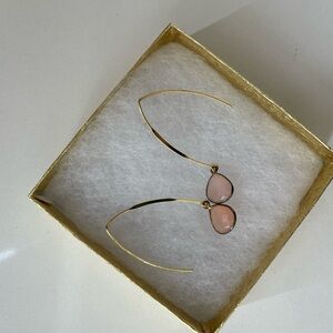 BUY 1 GET 1 - Drop Earring with Pink Stone